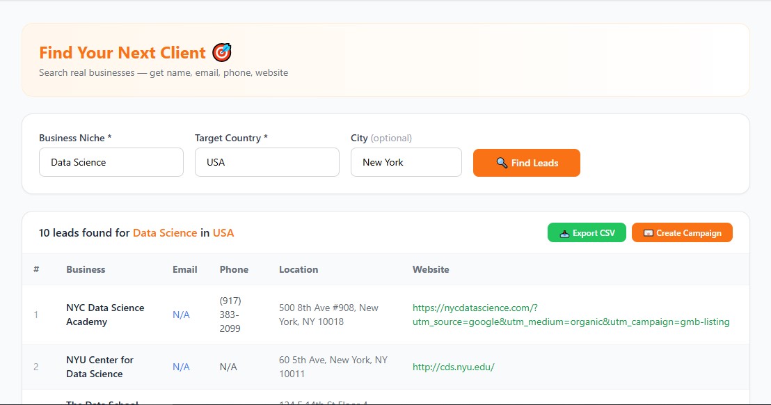 Lead Generation and Email Automation Tool